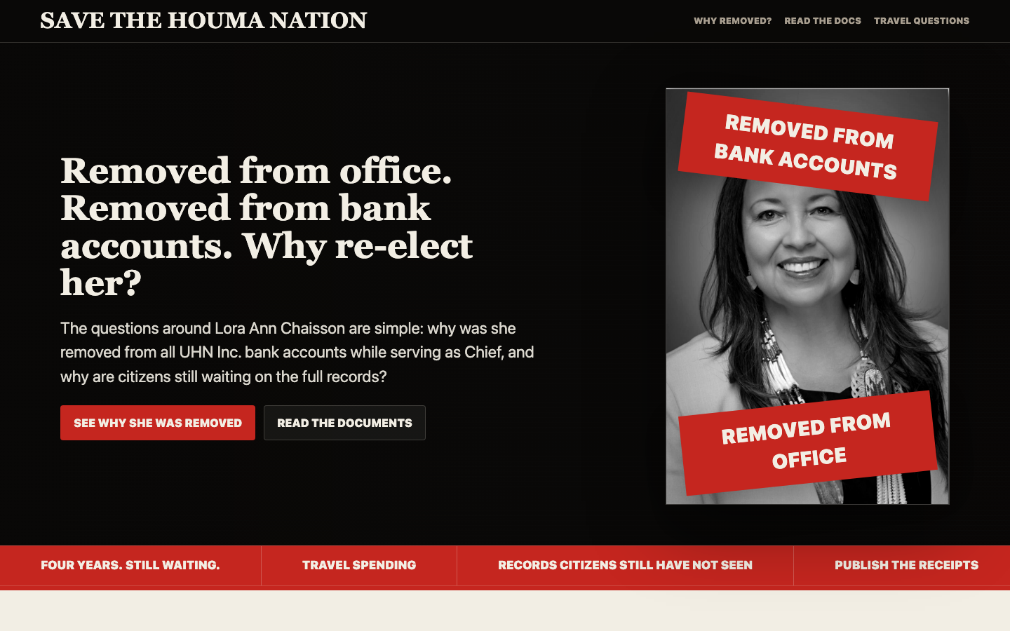 Save the Houma Nation opposition website